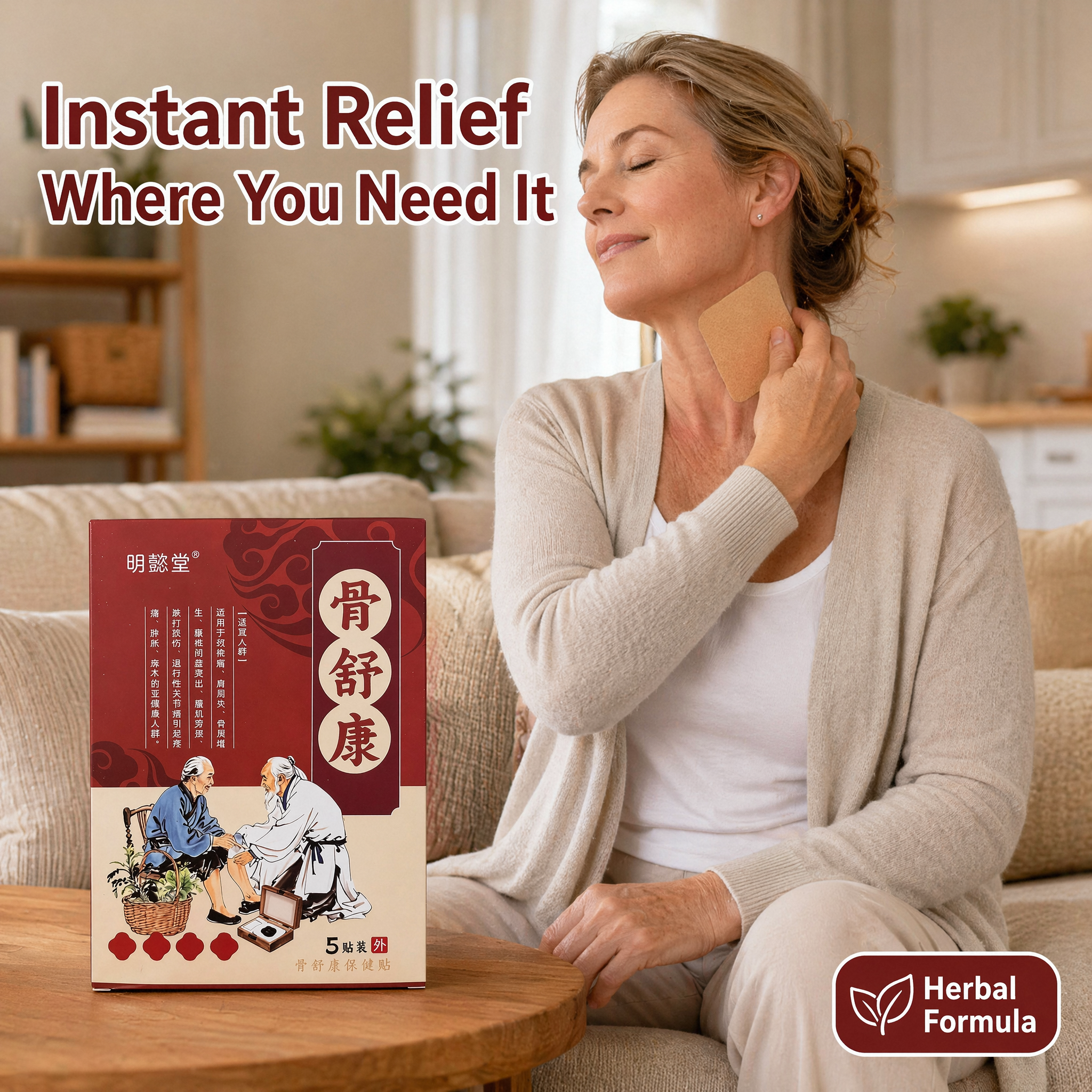 MYTANG PAIN Pain Relieving Patch & Joint Soothing Patches，5 Count，Relieves soreness, swelling & numbness from cervical spondylosis, frozen shoulder, bone hyperplasia, herniated lumbar disc, lumbar strain, trauma and degenerative joint pain.#kneepain