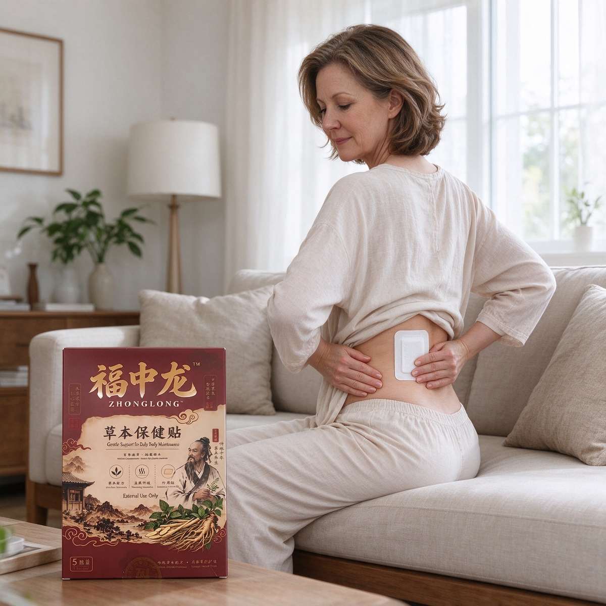 ZHONGLONG Herbal Warm Comfort Patches | Traditional Botanical Warming Patches for Neck, Shoulder & Joint Wellness | 5 Patches